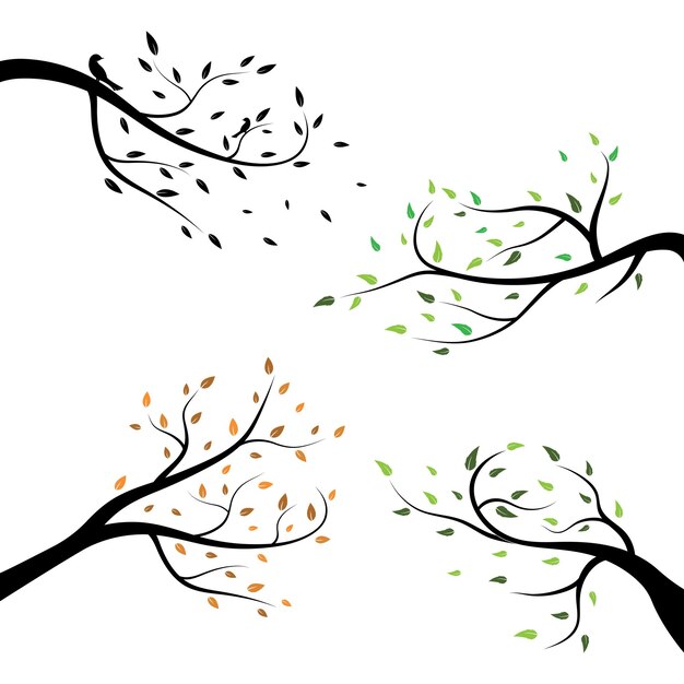 Tree branch vector ilustration design template