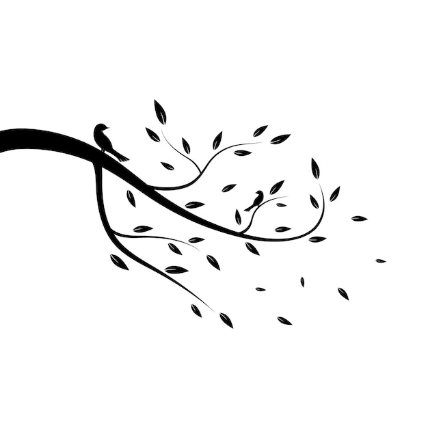 Tree branch vector ilustration design template