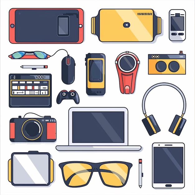 vector technology device illustration gadget digital set modern mobile design icon flat