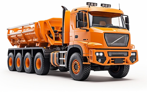 Articulated Dump Truck Isolated on a White Background Generative AI