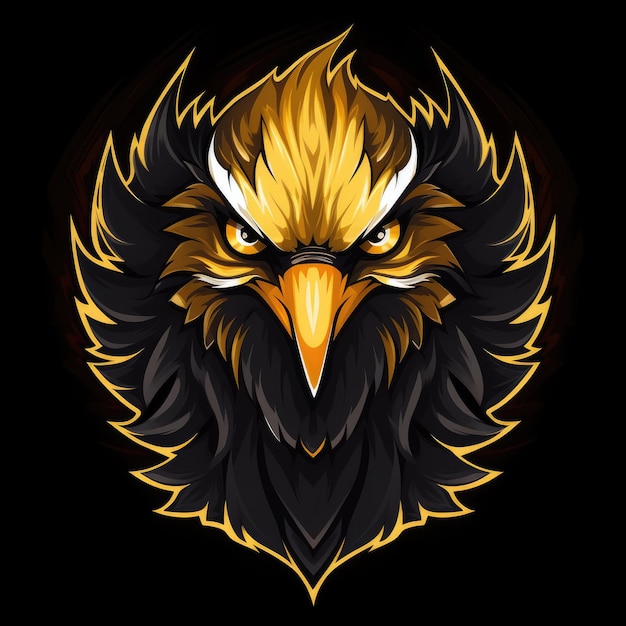 Eagle mascot black and golden color AI generated Image