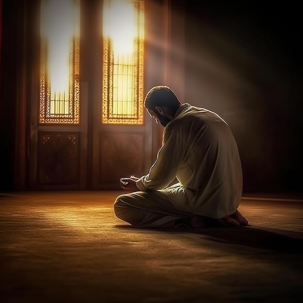 Premium AI Image | muslim praying