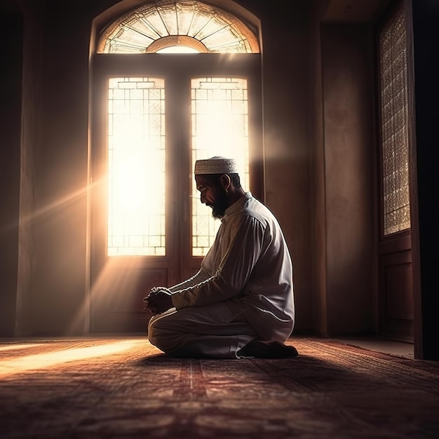 Premium AI Image | muslim praying