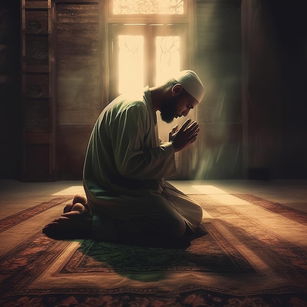 Premium AI Image | muslim praying