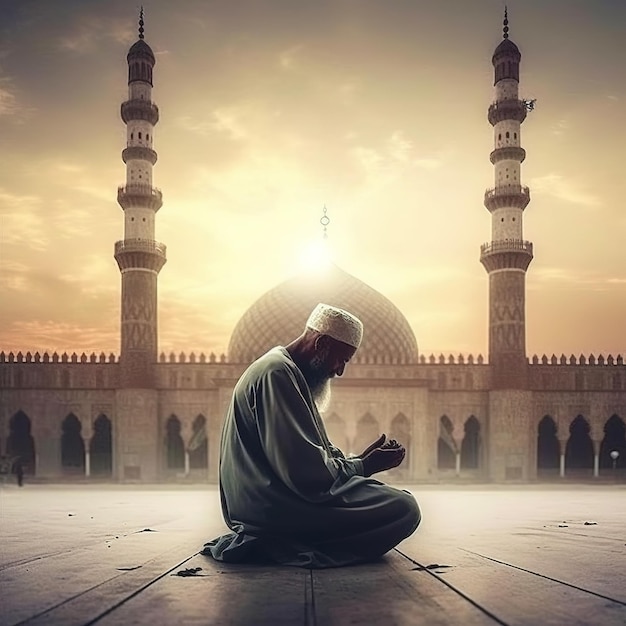 Premium AI Image | muslim praying