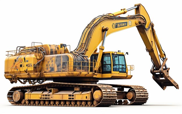 Rope Shovel Excavator Isolated on a White Background Generative AI