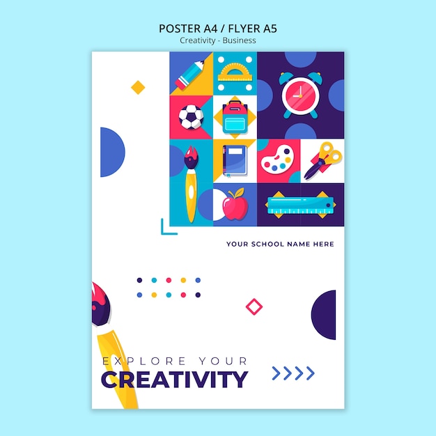 PSD geometric creativity business poster template