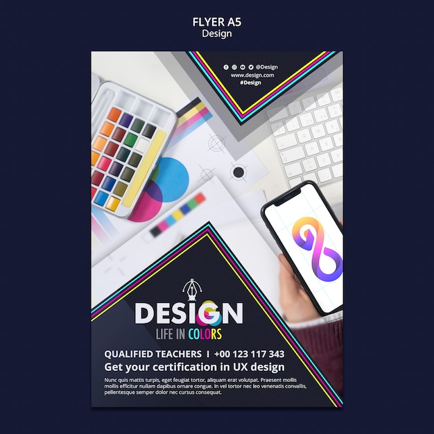 PSD graphic design profession vertical flyer template