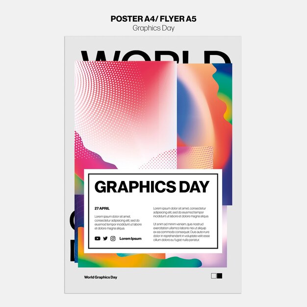 PSD world graphics day poster template