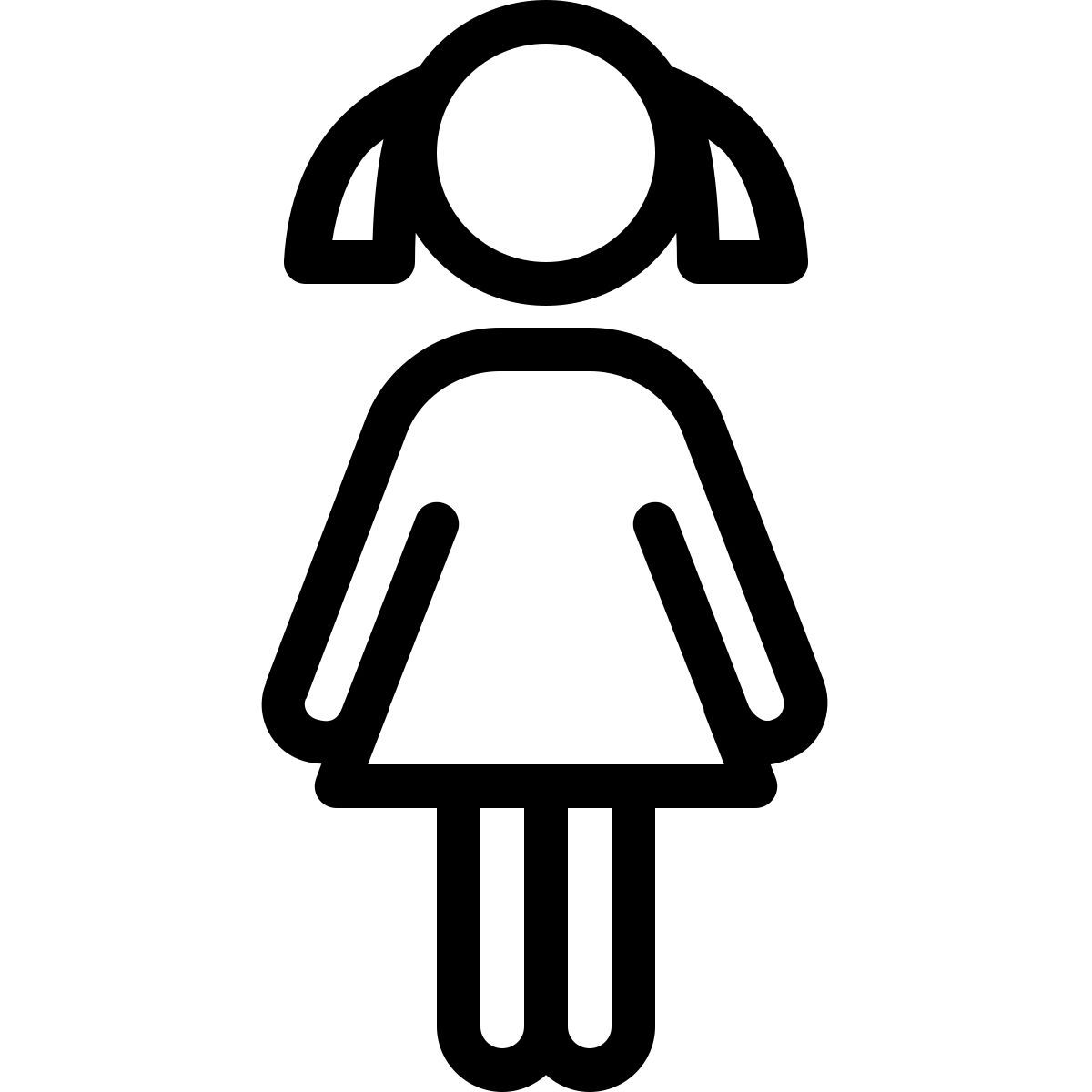 Detailed girl icon for website design