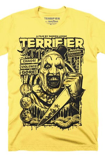 Terrifier Cover Clown Lemon Yellow T-Shirt