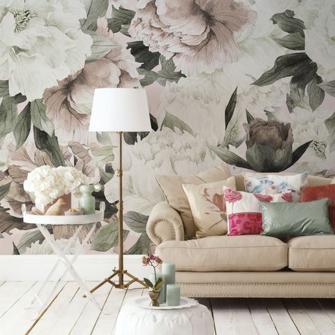 Dutch Pink Peony Floral Wallpaper Mural