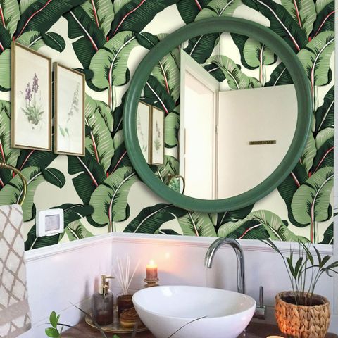 Exotic Banana Leaf Wallpaper Mural