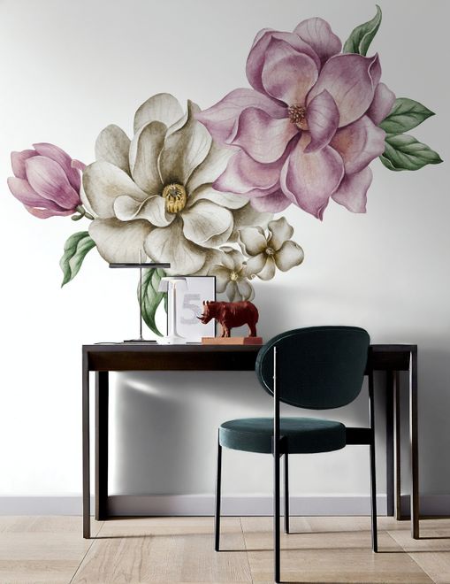 Large Garden Flowers Wall Sticker Decal