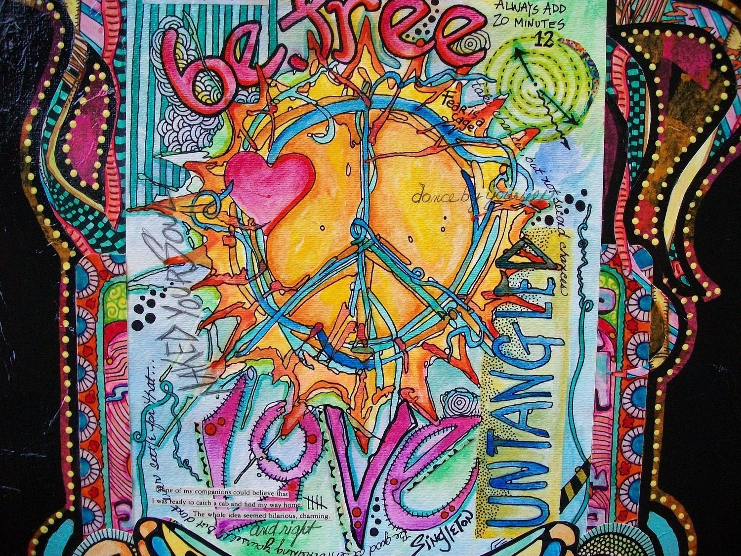 Singleton Hippie Art Original Love Untangled an Original