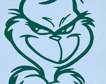 Grinch Face Vinyl Decal