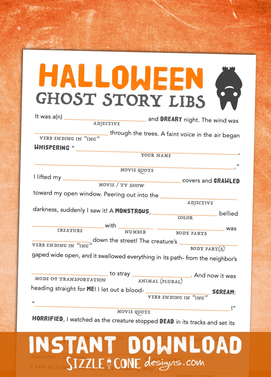 Printable Halloween Mad Libs