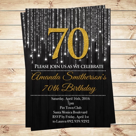 70Th Birthday Invitations Templates Free