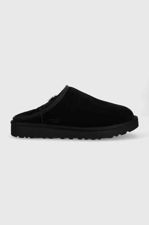 Замшеві капці UGG M Classic Slip-on колір чорний 1129290.BLK-BLK