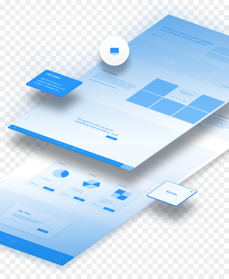 موقع Wireframe，Adobe Xd PNG