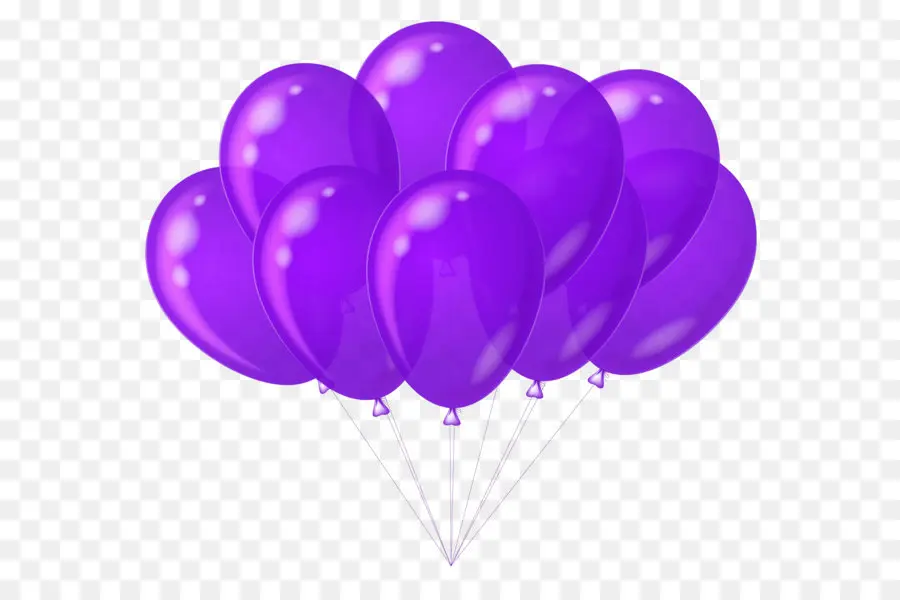 Ballons Violets，Faire La Fête PNG