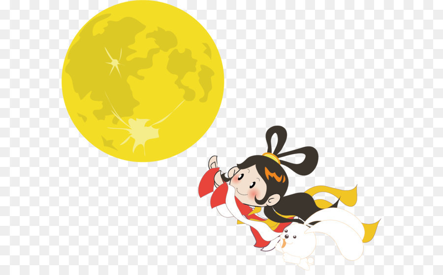 Lune Et Fille，Dessin Animé PNG