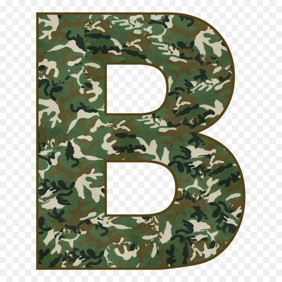 Lettre Camouflage B，Alphabet PNG