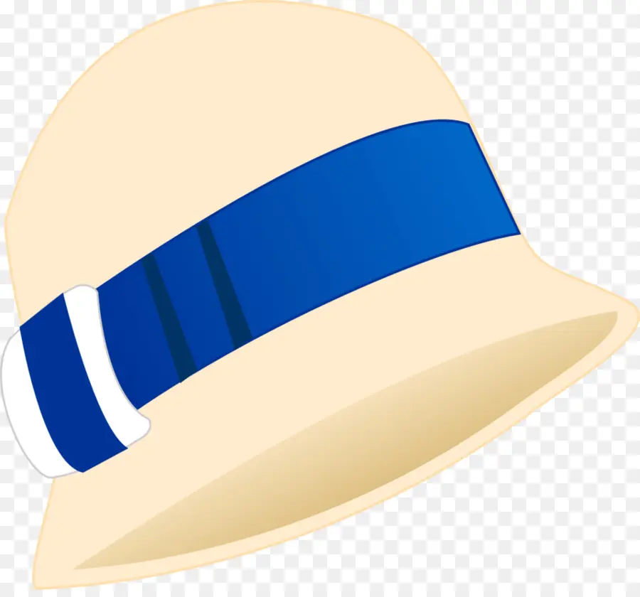 Chapeau Beige，Ruban Bleu PNG