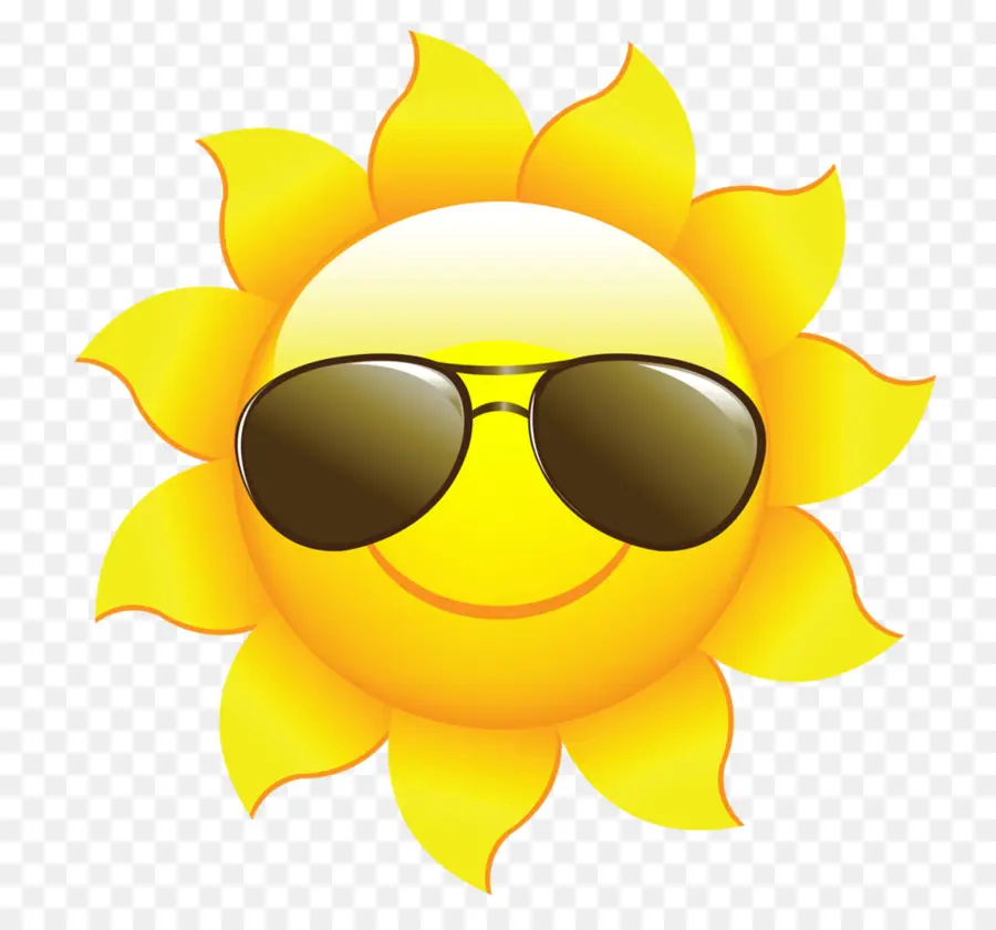 Soleil Avec Des Lunettes De Soleil，Ensoleillé PNG