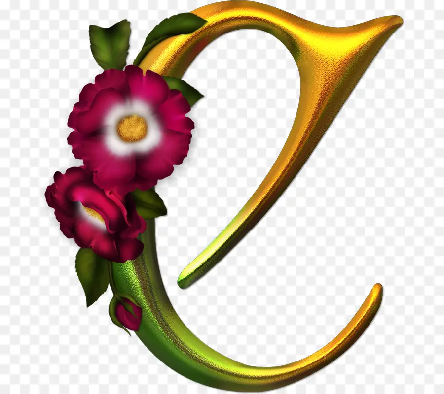 Lettre E，Fleurs PNG