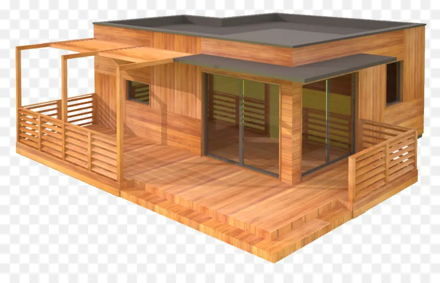 Maison En Bois，Conception Moderne PNG