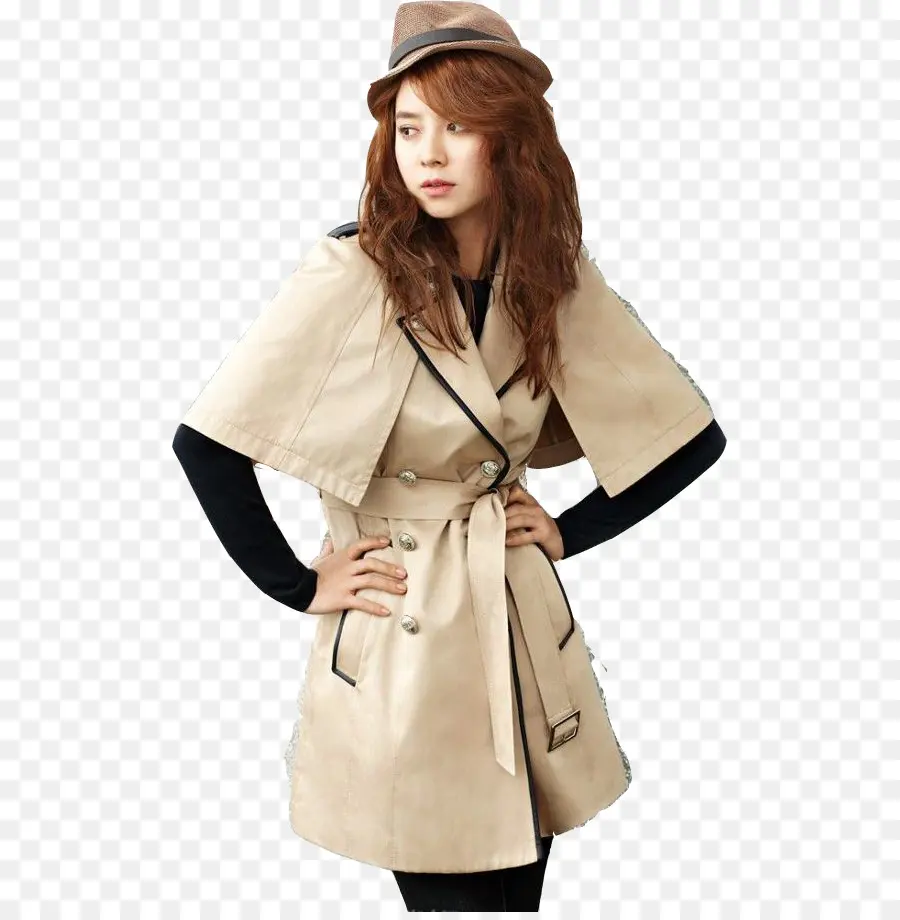 Femme à La Mode，Trench Coat PNG