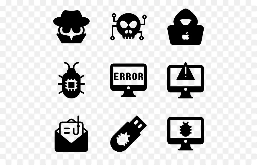 Icônes De Cybersécurité，Pirate Informatique PNG