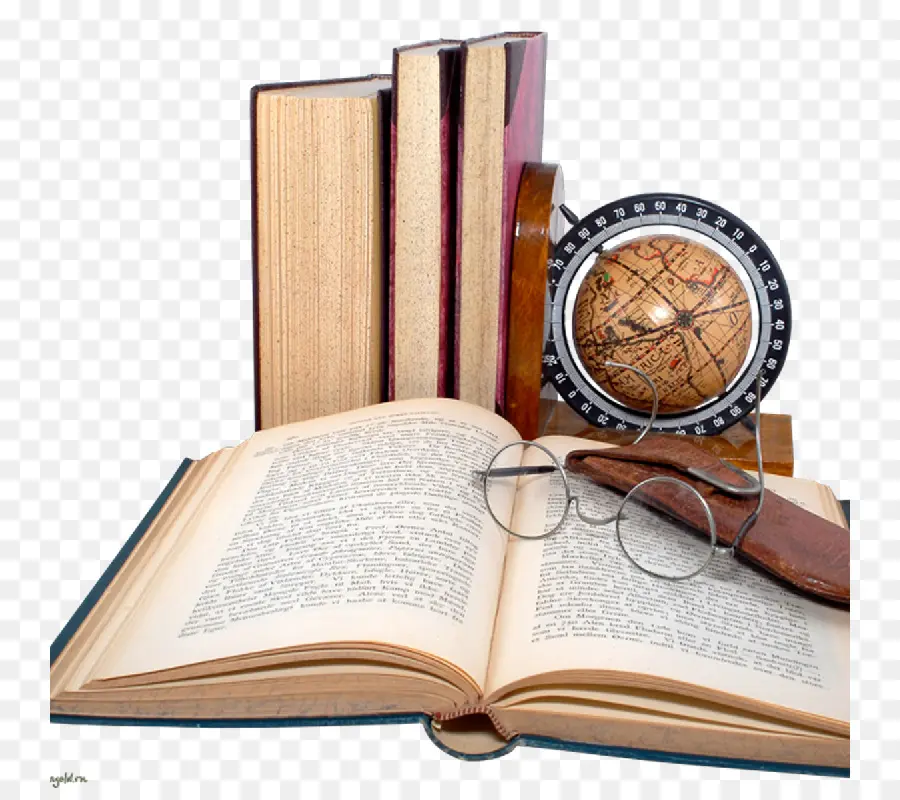 Livres Et Globe，Lunettes PNG