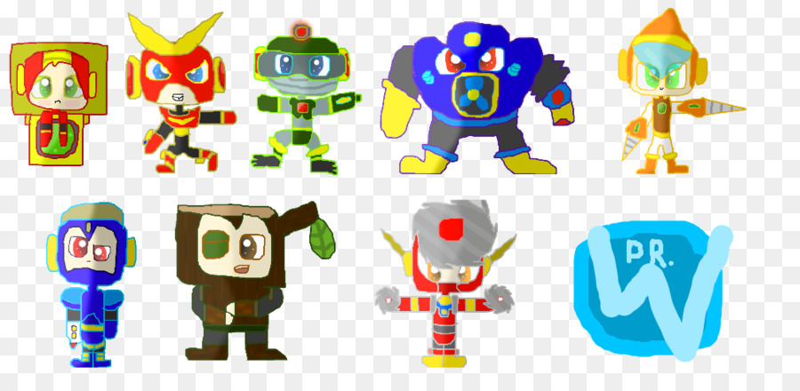 Personnages De Dessins Animés Colorés，Robots PNG