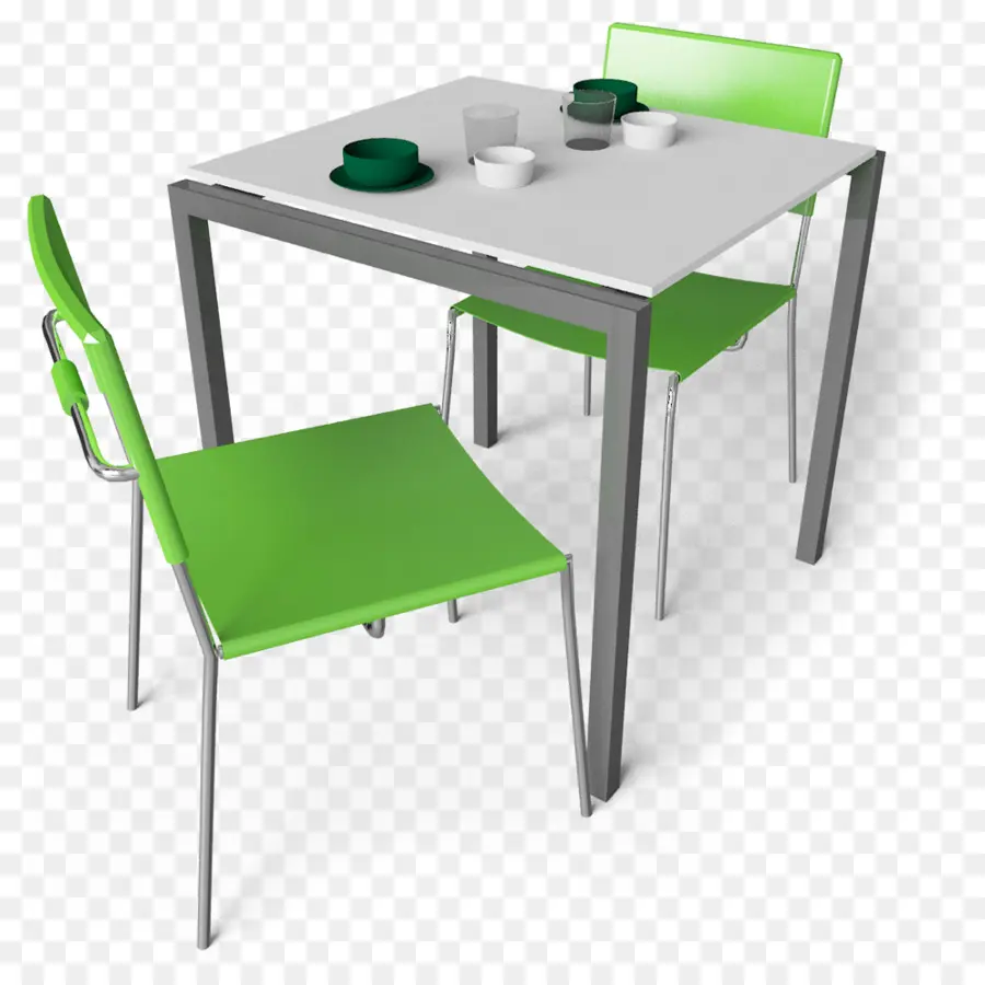 Table Et Chaises，Vert PNG