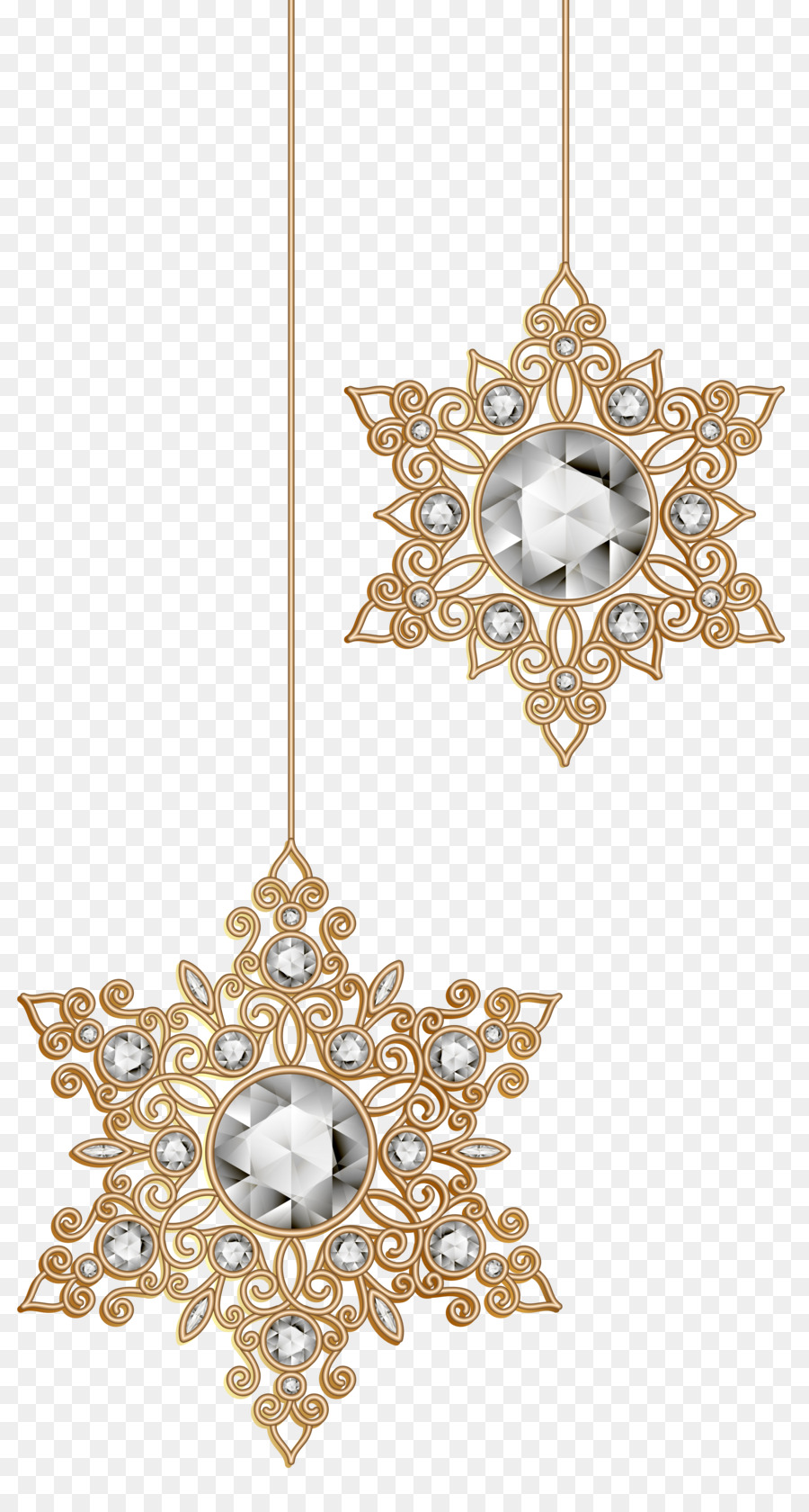 Flocons De Neige Dorés，Décoratif PNG