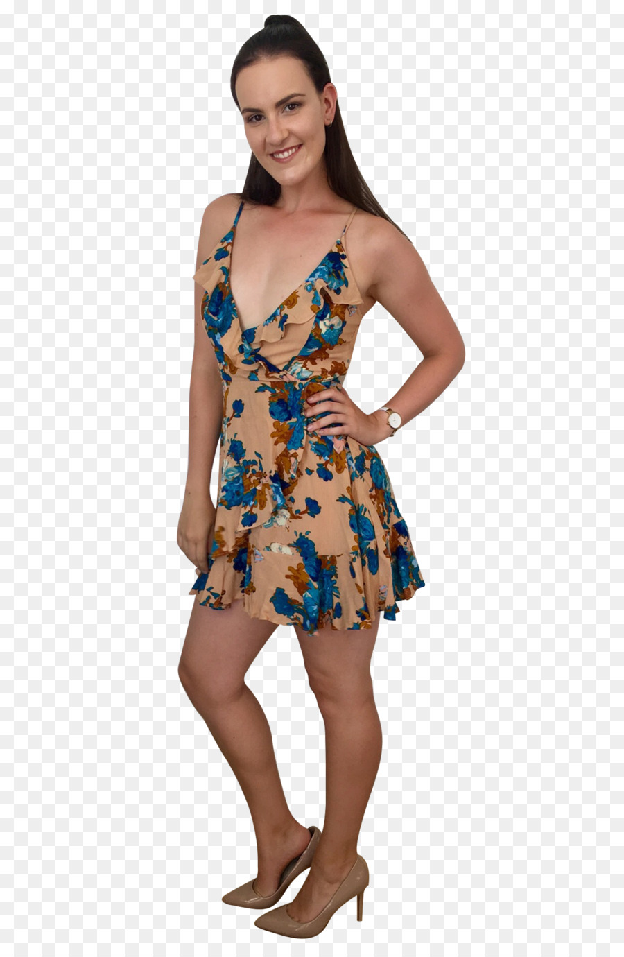 Robe Fleurie，Femme PNG