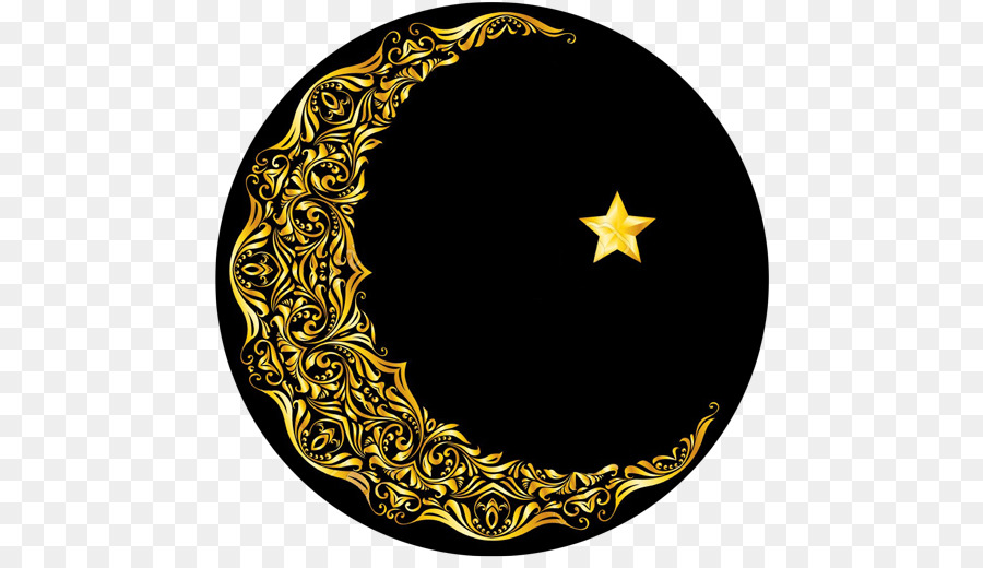 Croissant D'or Et étoile，Lune PNG