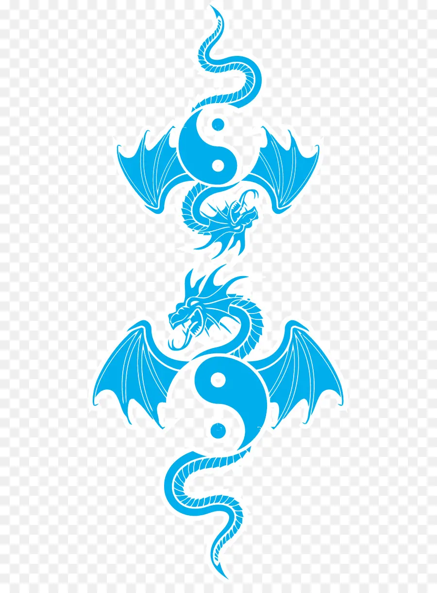 Dragon Bleu，Yin Yang PNG