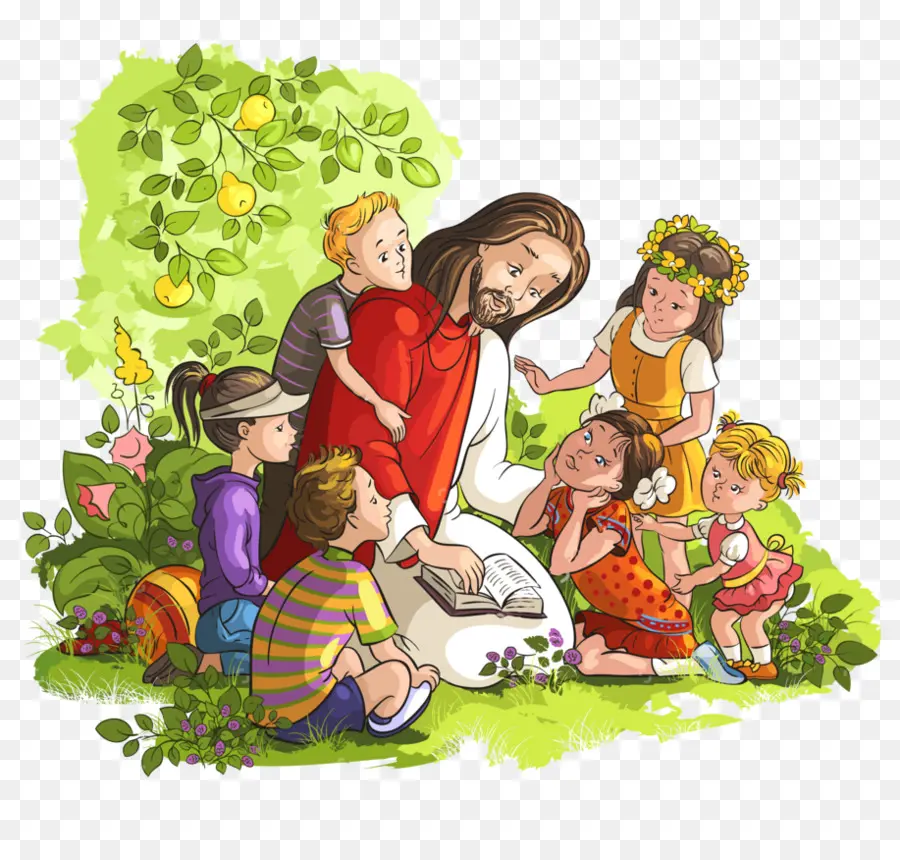 Jésus Avec Des Enfants，Bible PNG