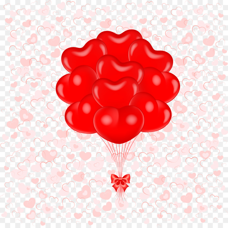 Ballons Coeur，Rouge PNG