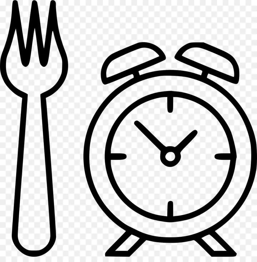 Fourchette Et Horloge，Repas PNG