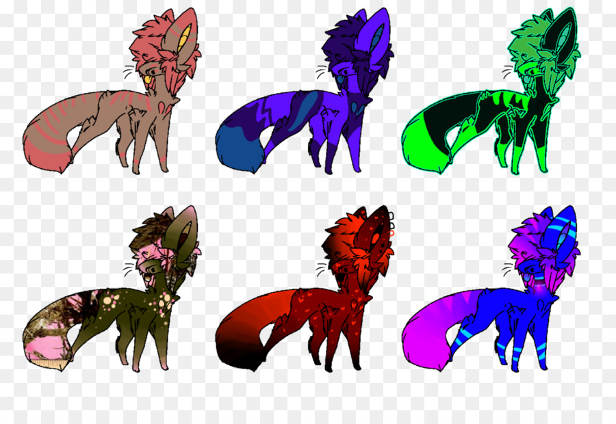 Chats Colorés，Animaux PNG