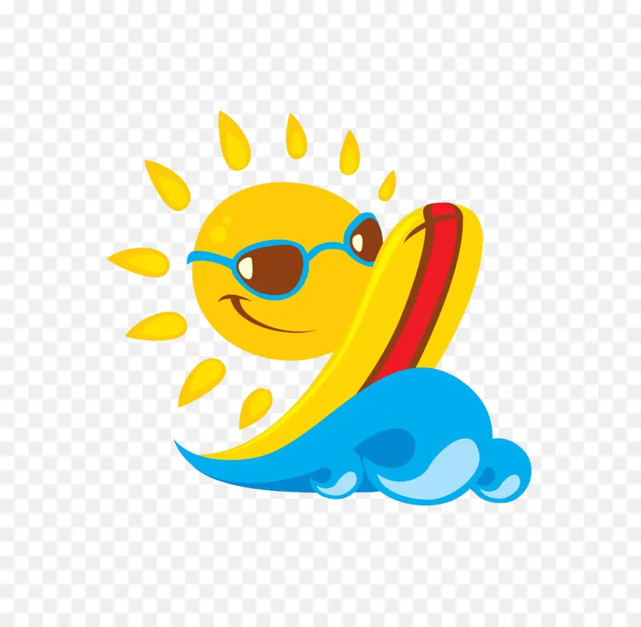 Soleil Avec Planche De Surf，Lunettes De Soleil PNG