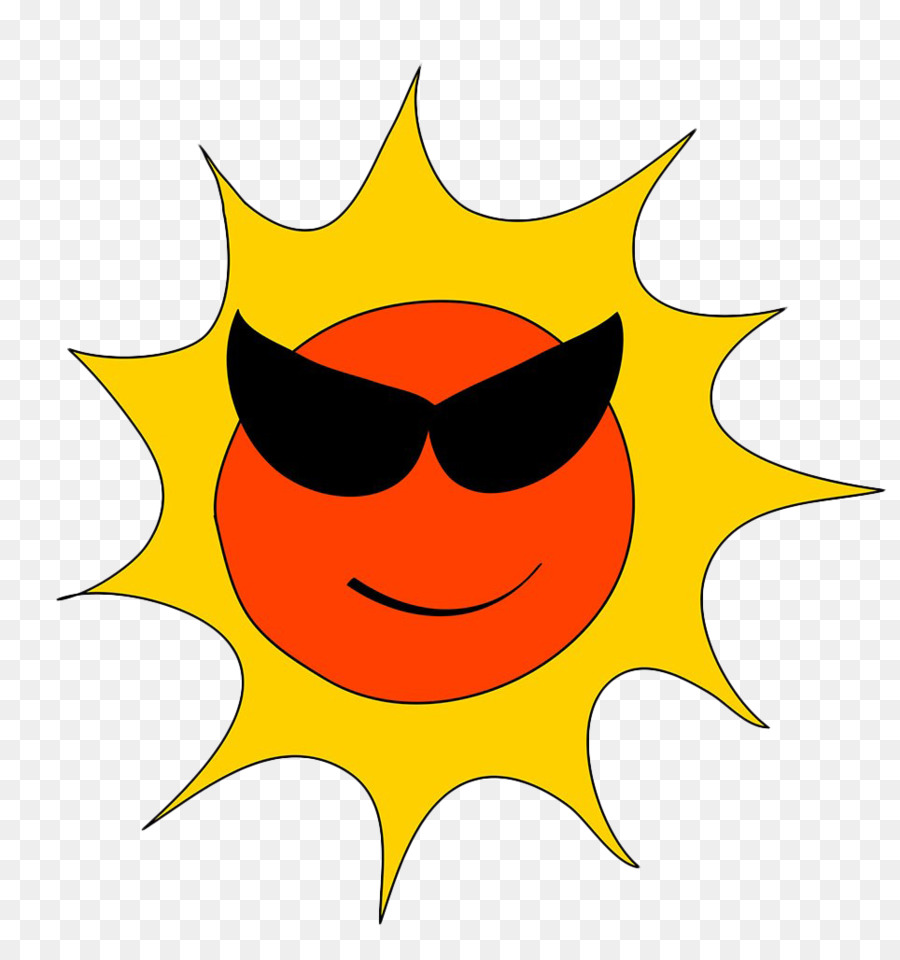 Soleil Avec Des Lunettes De Soleil，Souriant PNG