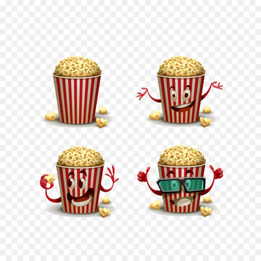 Popcorn，Dessin Animé PNG