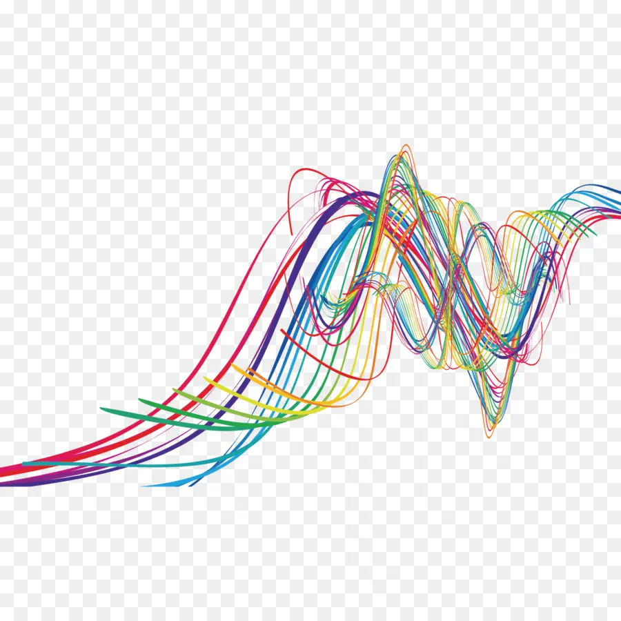 Vague Colorée，Lignes PNG