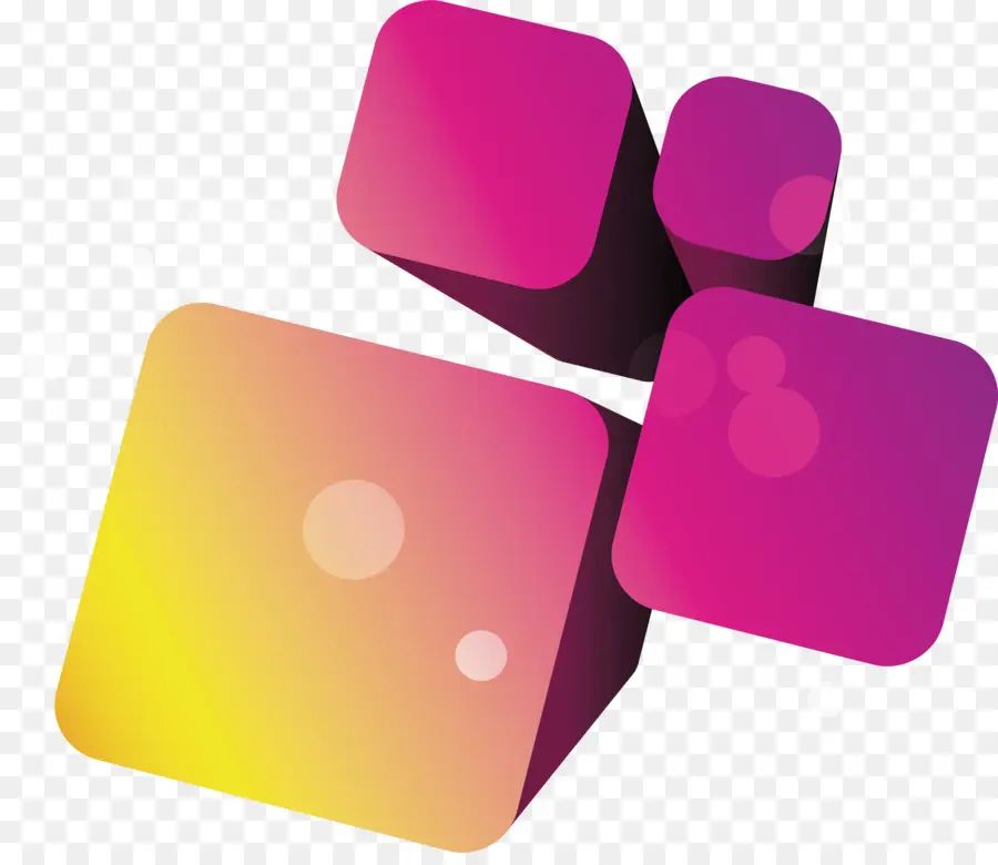 Cubes Colorés，3d PNG