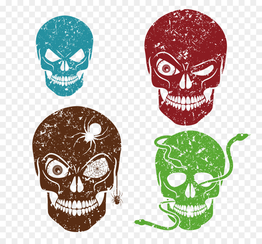 Crânes Colorés，Halloween PNG